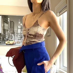 Zara stretch abstract print corset top